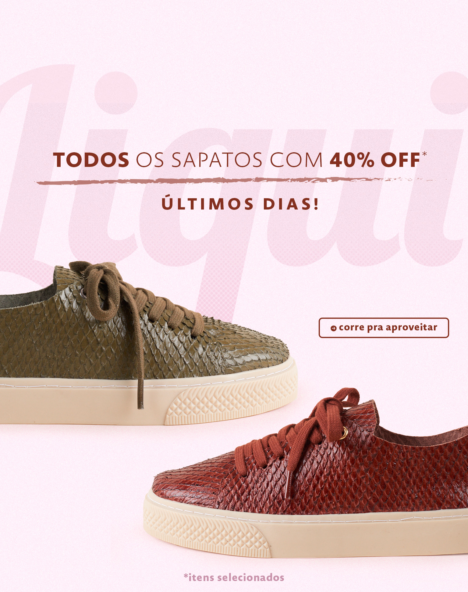 Flash sale sapatos com 40off